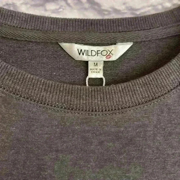 Wildfox "Easy Does It" statement sweatshirt Charcoal Gray Size M - Picture 2 of 9
